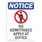 Signmission OSHA Sign, 10" H, 7" W, Rigid Plastic, No Admittance Apply At Office Sign With Symbol, Portrait OS-NS-P-710-V-14352 - alternate 1